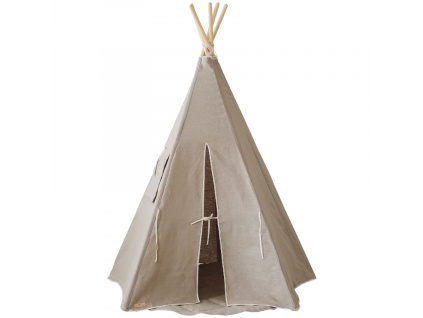 Přírodní lněný teepee stan 170 x 130 cm