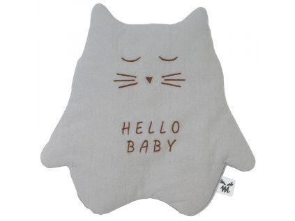 Šedý bavlněný muchláček koťátko Hello Baby 30 cm