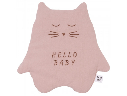 Růžový bavlněný muchláček koťátko Hello Baby 30 cm