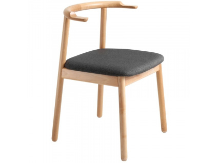 Dřevěná jídelní židle Kube s šedým látkovým sedákem848x848