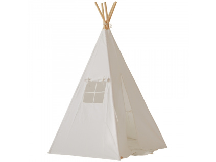 Bílý bavlněný teepee stan s podložkou Moi Mili 170 x 130 cm