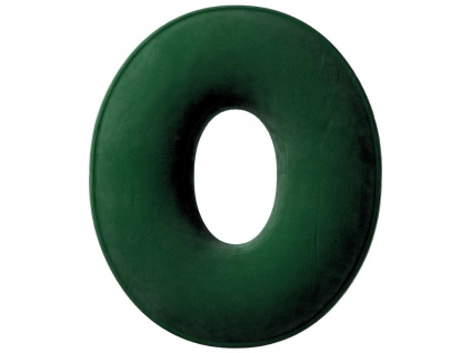 Tmavě zelený sametový polštář písmeno O 40 cm