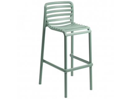 Světle zelená plastová zahradní barová židle Doga 75 cm