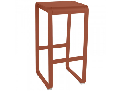 Zemitě červená hliníková zahradní barová židle Bellevie 75 cm