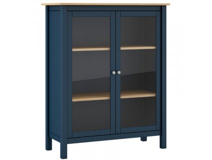 Tmavě modrá dřevěná vitrína Marckeric Misti 110 x 90 cm