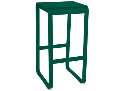 Tmavě zelená hliníková zahradní barová židle Bellevie 75 cm