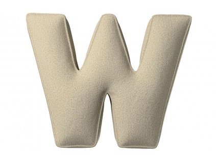 Béžový bouclé polštář písmeno W 40 cm