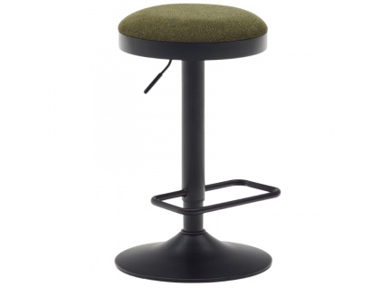 Tmavě zelená čalouněná barová židle Kave Home Zaib 58-80 cm