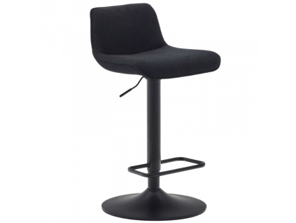 Černá čalouněná barová židle Kave Home Zenda 64-86 cm