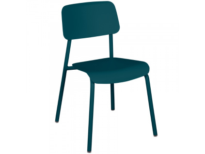 Modrá hliníková zahradní židle Fermob Studie