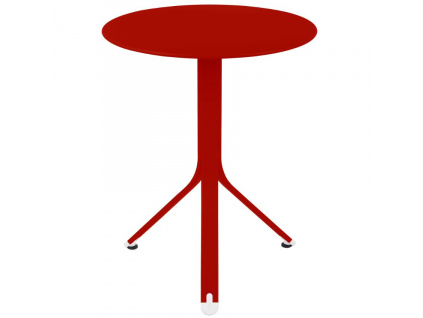 Makově červený kovový stůl Fermob Rest'O Ø 60 cm