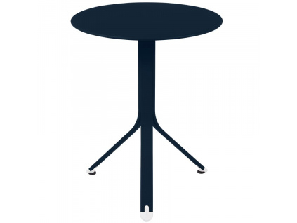 Tmavě modrý kovový stůl Fermob Rest'O Ø 60 cm