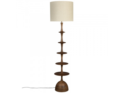 Hnědá mangová stojací lampa DUTCHBONE CATH 179 cm