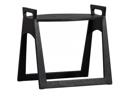 Černý dřevěný odkládací stolek Forie 49 x 39 cm