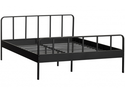 Černá kovová dvoulůžková postel Sheldon 160 x 200 cm