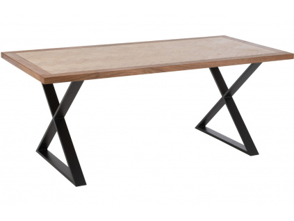 Dřevěný jídelní stůl J-line Zigtem 200 x 95 cm s černou podnoží