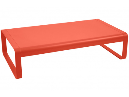 Oranžový červený hliníkový zahradní konferenční stolek Fermob Bellevie 138 x 80 cm
