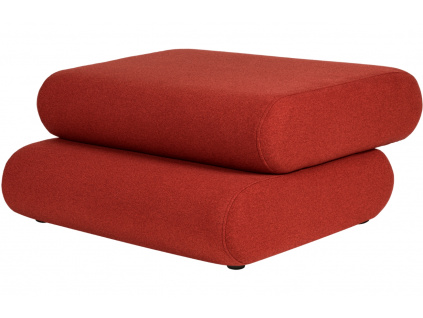 Červený čalouněný puf Taso 85 x 80 cm