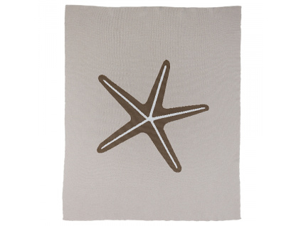 Šedá bavlněná dětská deka Starfish 100 x 80 cm