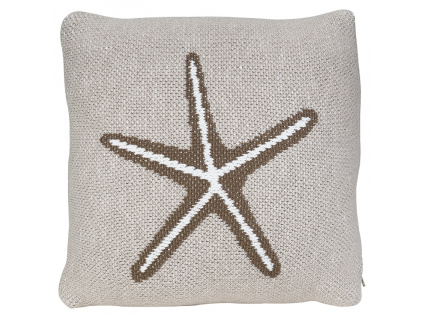 Šedý pletený dětský polštář Quax Starfish 30 x 30 cm