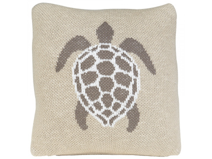 Béžový pletený dětský polštář Quax Turtle 30 x 30 cm
