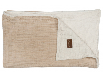 Béžová bavlněná dětská deka Quax Natural 110 x 90 cm