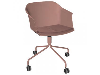 Růžová čalouněná kancelářská židle POLYTONE C