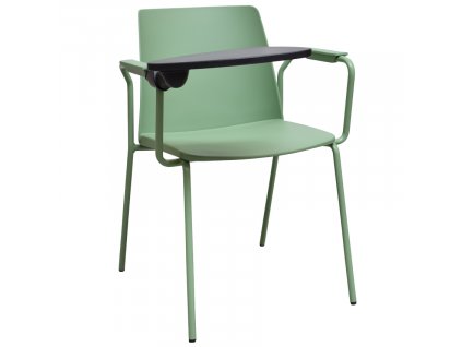 Zelená plastová konferenční židle POLYTONE L