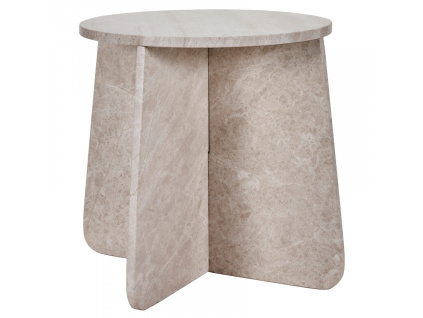 Béžový mramorový odkládací stolek Marb 48 cm
