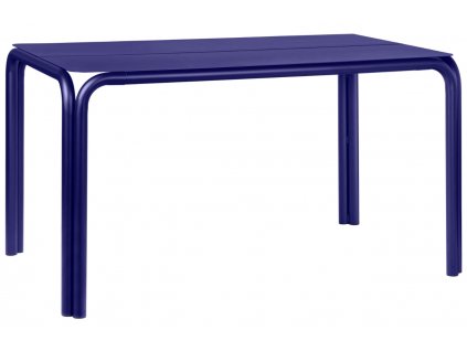 Modrý kovový jídelní stůl Nokk 135 x 84 cm
