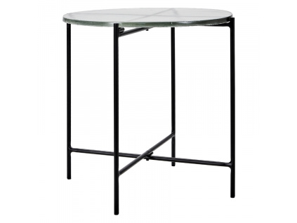 Černý skleněný odkládací stolek Tamu 40 cm