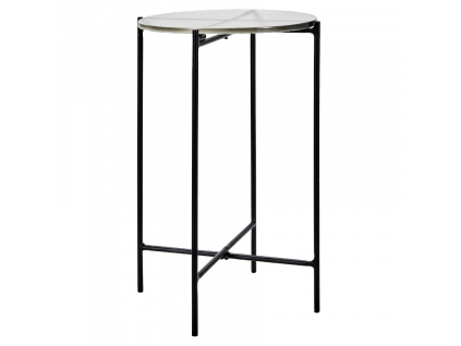 Černý skleněný odkládací stolek Tamu 32 cm