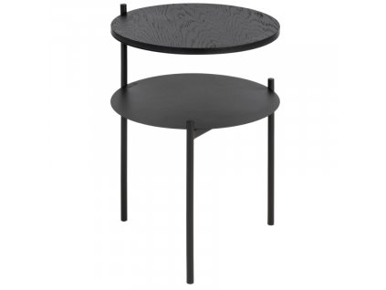 Černý dubový odkládací stolek Tu 40 cm
