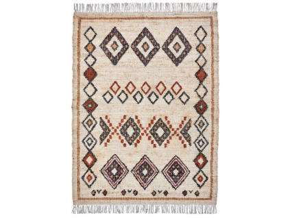 Béžový koberec Kesh 140 x 200 cm s aztéckým vzorem