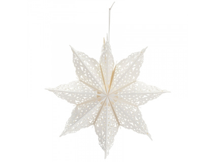 Bílá papírová vánoční závěsná dekorace Clip 40 cm