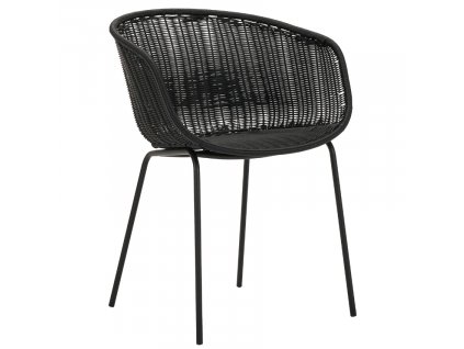 Černá zahradní židle z umělého ratanu Hapur