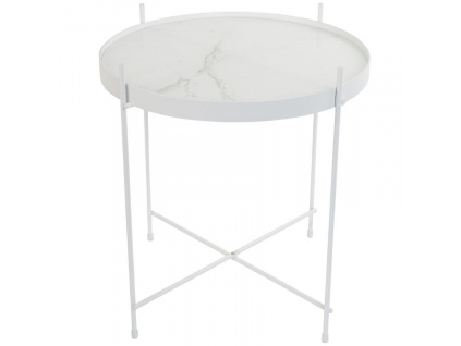 Bílý mramorový odkládací stolek ZUIVER CUPID Ø 43 cm848x848
