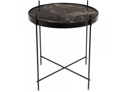Černý kovový odkládací stolek ZUIVER CUPID 43 cm s mramorovým dekorem848x848 (1)