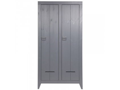 Tmavě šedá dřevěná skříň Kleus 190 x 95 cm