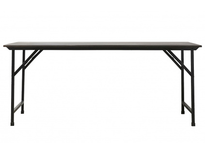 Černý mangový skládací jídelní stůl Party 180 x 80 cm