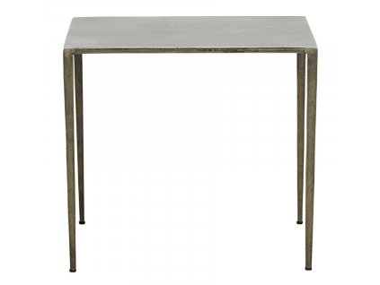 Anticky šedý kovový odkládací stolek Ranchi 50 x 50 cm