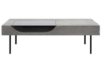 Šedý betonový konferenční stolek Lyon Béton Curb 125x56 cm