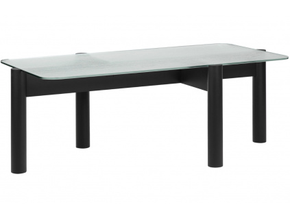 Skleněný konferenční stolek Kob s černou podnoží 116 x 61 cm