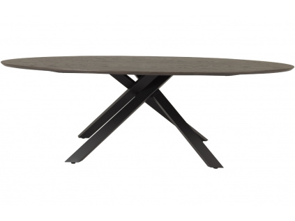 Hnědý dubový oválný jídelní stůl Tenzo Cox 240 x 120 cm
