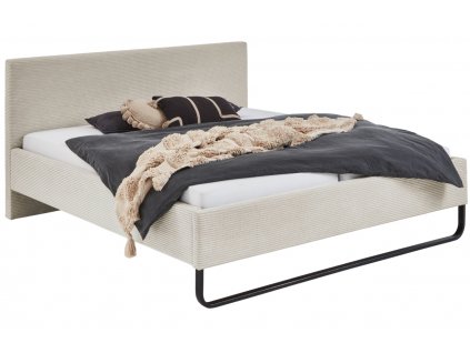 Béžová manšestrová dvoulůžková postel Meise Möbel Swing 180 x 200 cm
