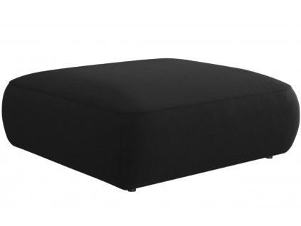 Černá sametová podnožka MICADONI Greta 100 x 100 cm