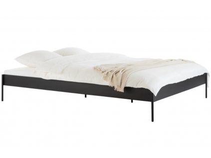 Černá kovová dvoulůžková postel Eton 160 x 200 cm