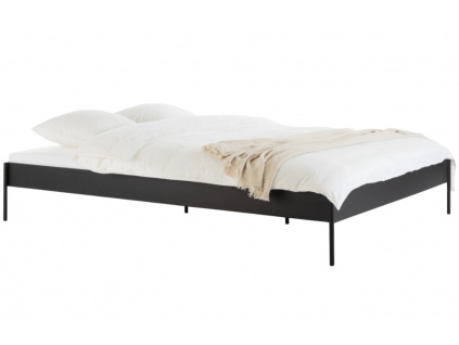 Černá kovová dvoulůžková postel Eton 200 x 200 cm