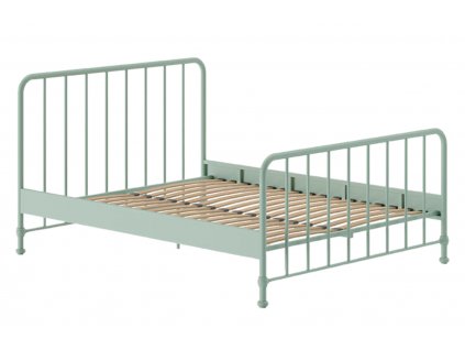 Olivově zelená kovová postel Vipack Bronxx 160 x 200 cm
