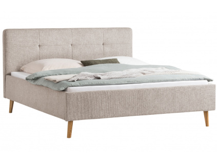 Béžová čalouněná dvoulůžková postel Meise Möbel Smart 180 x 200 cm